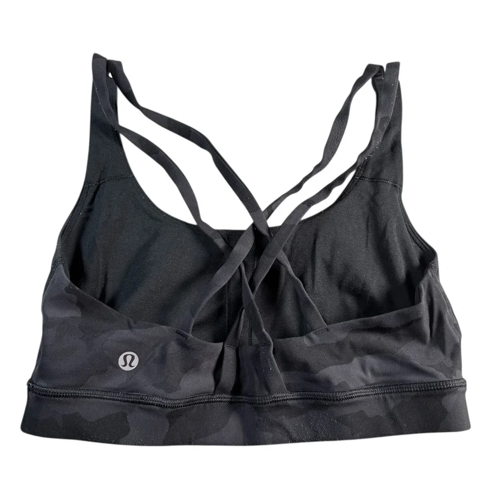 Lululemon Free To Be Serene Bra 6 Heritage‎ 365 Camo Deep Coal Multi Black Gray